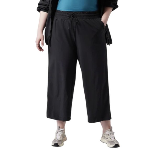 Athleta Pants - Athleta Avenue Wide Leg Crop Pull On Pants Womens Plus 22 Drawstring Black